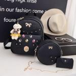 Girls 3-PCS Mini Leather Backpack Sling & Pouch Set for Women's/Rakhi gift for Sister