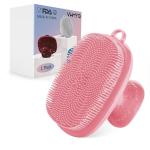 VWMYQ Silicone Facial Cleansing Brush Face Wash Brush Face Scrubber Soft Handle Deep Cleansing Skin Care for Gentle Exfoliating, Removing Blackhead, Massaging (Pink)