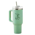 Customized Name-Printed 1200ml Insulated Stainless Steel Tumbler with Straw and Lid