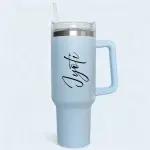 Customized Name-Printed 1200ml Insulated Stainless Steel Tumbler with Straw and Lid