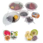 Silicone Lid – Heavy Quality (6 Pc Set, Random Color) | Reusable Stretchable Food Covers for Bowls, Cups & Containers