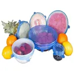 Silicone Lid – Heavy Quality (6 Pc Set, Random Color) | Reusable Stretchable Food Covers for Bowls, Cups & Containers
