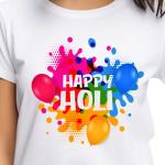 happy holi color splash printed women's t-shirt