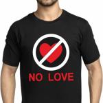 No Love Printed Black T-Shirt for Men – Trendy & Stylish